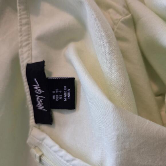 Nasty Gal Ruffle Hem Open Back Cotton Minidress - Size 4 - Picture 7 of 8